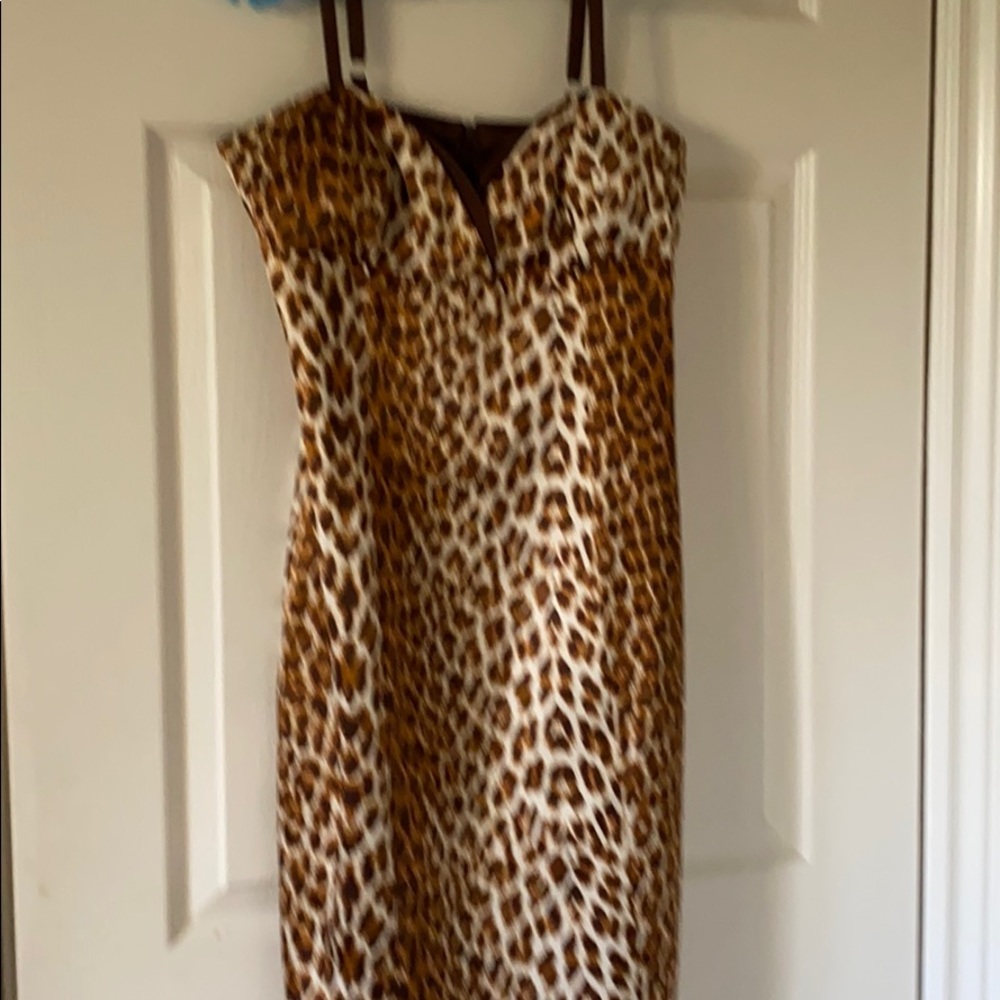 Strapless animal print dress
